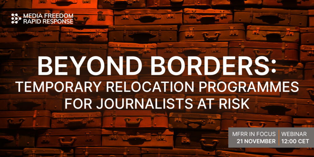 Join our webinar featuring ECPMF, Shelter Cities, ICORN, and CAHR as they discuss the role of relocation programmes in safeguarding journalists at risk.