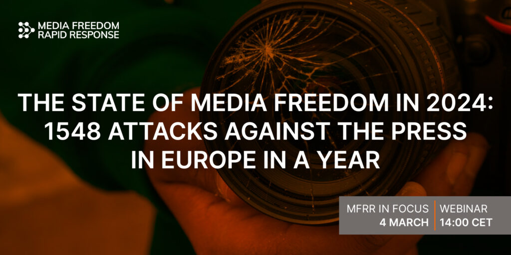 Join the MFRR webinar on March 4, 2025, to discuss 1,548 press freedom violations in Europe in 2024. Hear expert insights on key challenges.